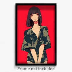 Anime Art Poster - Woman Feeling Self Compassionate. Puffy Short Sleeve