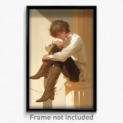 Art Poster - Boy Feeling Troubled Wearing Soft High Heel Boots (Print)