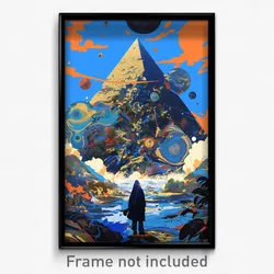Art Poster - Big Pyramid (Psychedelic Trippy Weird 11x17 Print)