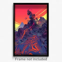Art Poster - Digital Wire Frame Earthquake (Psychedelic Trippy Weird Print)