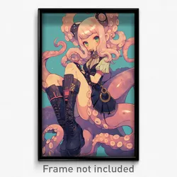 Anime Art Poster - Octopus Feeling Passion Wearing Bizarre Boots