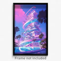 Art Poster - Wavy Hotel (Psychedelic Trippy Weird 11x17 Print)