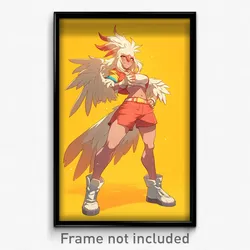 Anime Art Poster - Sulphur Crested Cockatoo Feeling Impatient. Chaldea Uniform