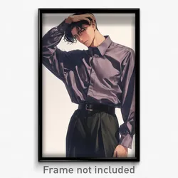 Anime Art Poster - Man Feeling Unhappy Wearing Humble High Waist Pants (Print)