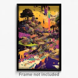 Art Poster - Buzzing Barracks (Psychedelic Trippy Weird 11x17 Print)