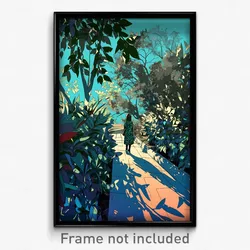 Art Poster - Leafy Promenade (Psychedelic Trippy Weird 11x17 Print)