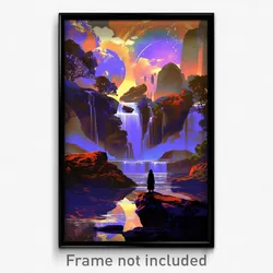 Art Poster - Dazzling Cascade (Psychedelic Trippy Weird 11x17 Print)