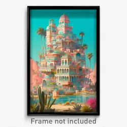 Art Poster - Impressive Mexican Architecture (Psychedelic Trippy Weird Print)