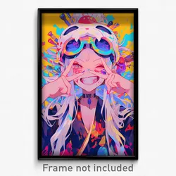 Anime Art Poster - Girl Feeling Pride Wearing Amusing White Headwear (Print)