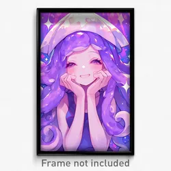 Anime Art Poster - Squid Feeling Bliss Wearing Colossal Purple Headwear