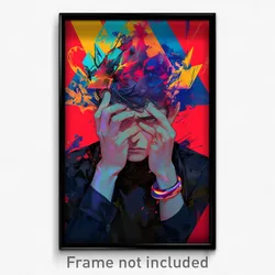 Anime Art Poster - Man Feeling Baffled Wearing Triangular Bracelet (Print)