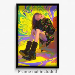 Art Poster - Girl Feeling Dazed Wearing Fabulous Ankle Boots (Print)