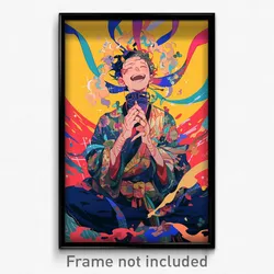 Art Poster - Man Feeling Happiness Wearing Merry Straitjacket (Print)