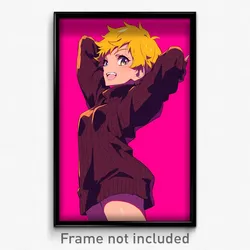 Anime Art Poster - Boy Feeling Amazement Wearing Radiant Sweater Dress (Print)