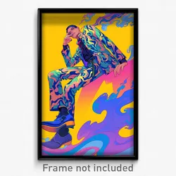 Art Poster - Boy Feeling Jubilation, Astonishing Full Length Zipper (Print)
