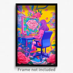 Art Poster - Rosy Computer (Psychedelic Trippy Weird 11x17 Print)