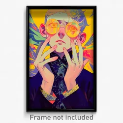 Anime Art Poster - Boy Feeling Cowardly Wearing Yellowish Sunglasses (Print)