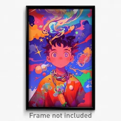 Anime Art Poster - Boy Feeling Anticipation, Silly Carrot Necklace (Print)
