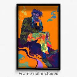 Art Poster - Man Feeling Passion Wearing Notable Multicolored Legwear (Print)