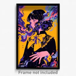 Anime Art Poster - Woman Feeling Modesty, Accomplished Yellow Bowtie (Print)
