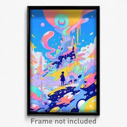 Art Poster - Damp Ego Exploration (Psychedelic Trippy Weird 11x17 Print)