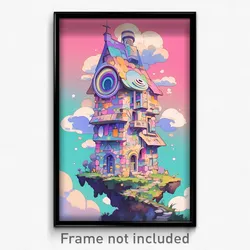 Art Poster - Metallic House (Psychedelic Trippy Weird 11x17 Print)