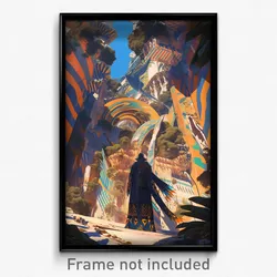 Art Poster - Striped Citadel (Psychedelic Trippy Weird 11x17 Print)
