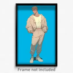 Art Poster - Boy Feeling Interest Wearing Athletic Pant Suit (Print)