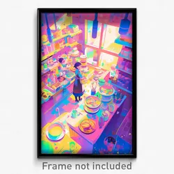 Art Poster - Adorable Bakery (Psychedelic Trippy Weird 11x17 Print)