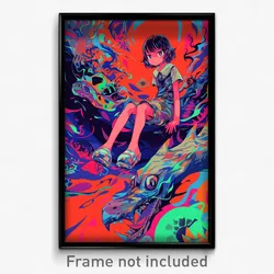 Anime Art Poster - Girl Feeling Angry Wearing Klutzy Clog Sandals (Print)