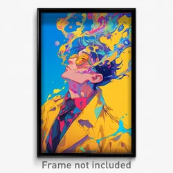 Anime Art Poster - Man Feeling Admiration Wearing Bright Yellow (Print)