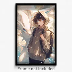 Anime Art Poster - Man Feeling Restlessness Wearing Tasteful Hooded Jacket
