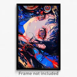Anime Art Poster - Woman Feeling Miserliness Wearing Glass Ear Piercing (Print)