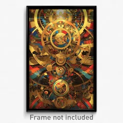 Art Poster - Crowded Wheels (Psychedelic Trippy Weird 11x17 Print)