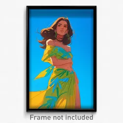 Art Poster - Girl Feeling Disgruntled Wearing Fantastic Sarong (Print)