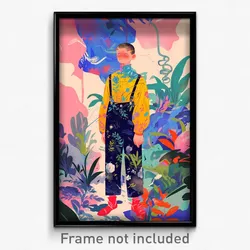 Art Poster - Boy Feeling Cowardly Wearing Interesting Suspenders (Print)