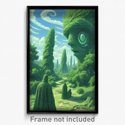 Art Poster - Green Copse (Psychedelic Trippy Weird 11x17 Print)