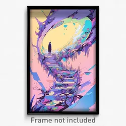 Art Poster - Oval Trapdoor (Psychedelic Trippy Weird 11x17 Print)