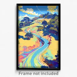 Art Poster - Narrow Racetrack (Psychedelic Trippy Weird 11x17 Print)