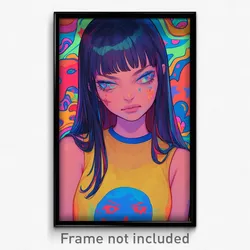 Art Poster - Girl Feeling Angry Wearing Oddball Yellow Tank Top (Print)