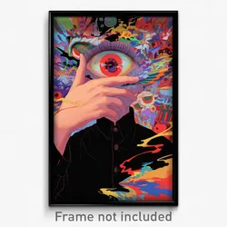 Anime Art Poster - Man Feeling Glee Wearing Homely Black Shirt (Print)