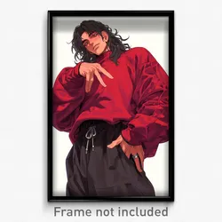 Anime Art Poster - Man Feeling Pleased Wearing Flashy Long Sleeves (Print)