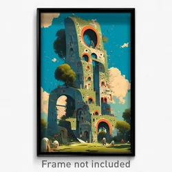 Art Poster - Gigantic Friary (Psychedelic Trippy Weird 11x17 Print)