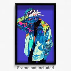 Anime Art Poster - Man Feeling Stubborn, Cluttered Clothing Cutout (Print)