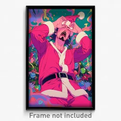 Anime Art Poster - Man Feeling Exasperated Wearing Pink Santa Costume (Print)