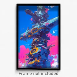 Art Poster - Amazing Spaceship (Psychedelic Trippy Weird 11x17 Print)
