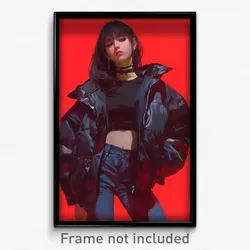 Art Poster - Girl Feeling Vicious Wearing Second Hand Cropped Jacket (Print)