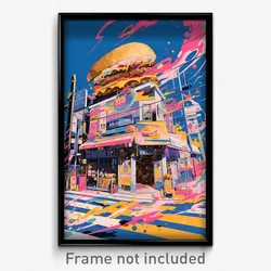 Art Poster - Notable Burger Stand (Psychedelic Trippy Weird 11x17 Print)