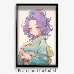 Anime Art Poster - Condor Feeling Flakey Wearing Luxuriant Kimono