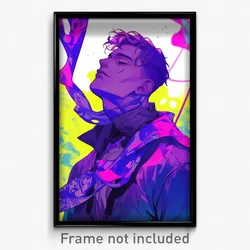 Anime Art Poster - Man Feeling Relaxed, Heavenly Purple Neckerchief (Print)